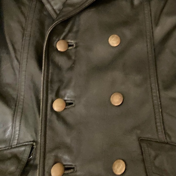 Vintage German Police Jacket Polizei Leather Jacket Motorcycle Jacket S/M. - Picture 3 of 7